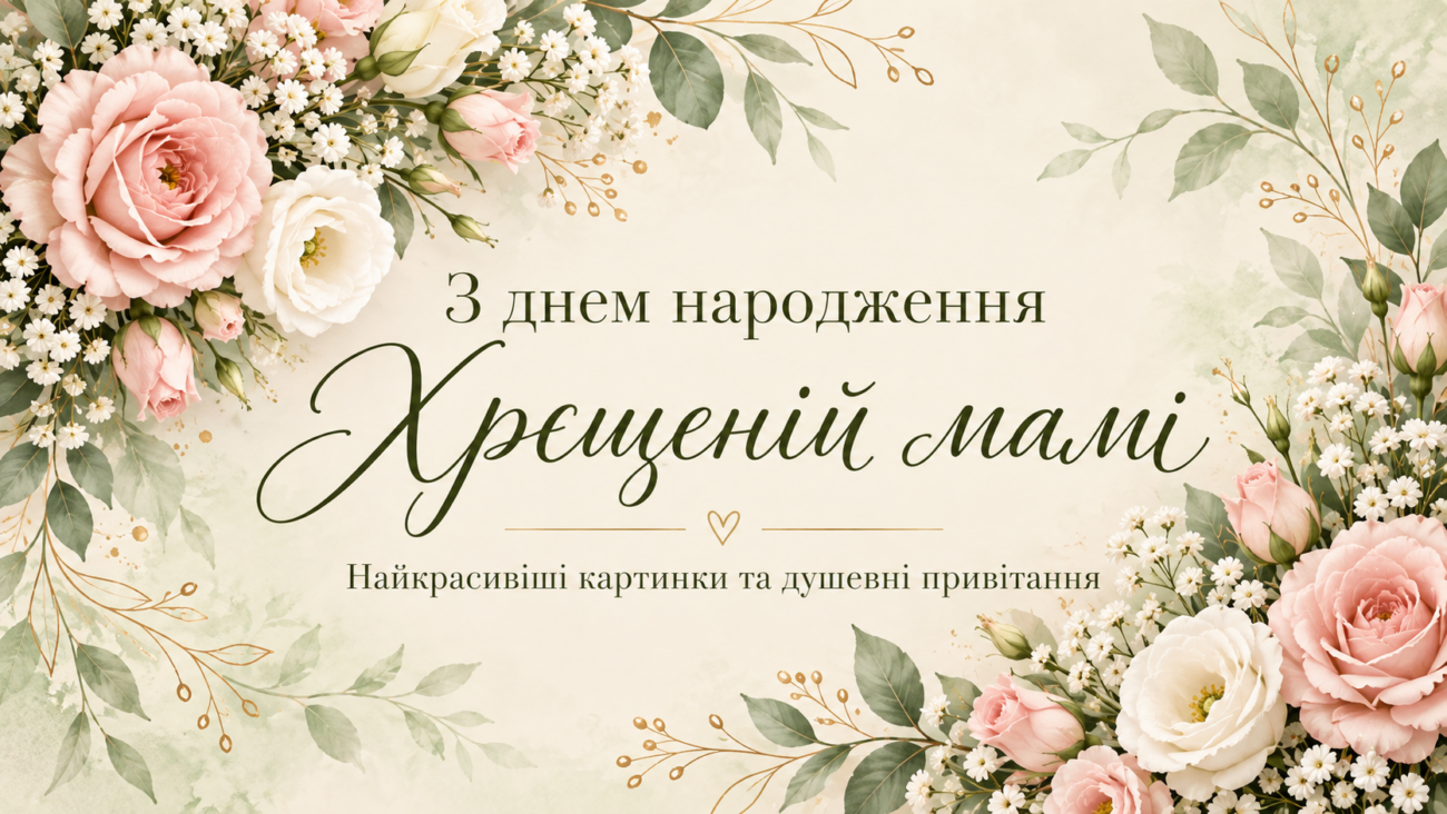 З днем народження Хрещеній мамі найкрасивіші картинки та душевні привітання