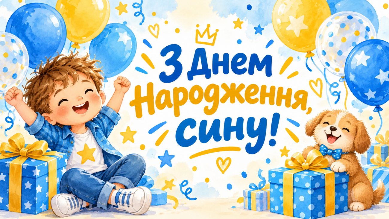 З Днем Народження сину зворушливі картинки та душевні привітання синочку до сліз