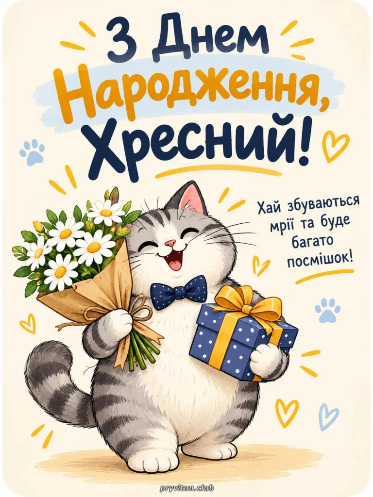 З Днем народження та Божого благословення, хресний