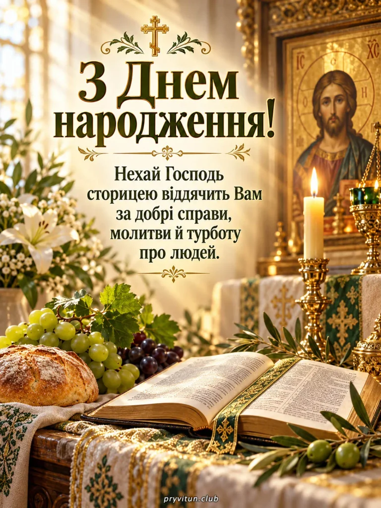 З Днем народження та щедрих Божих благословень
