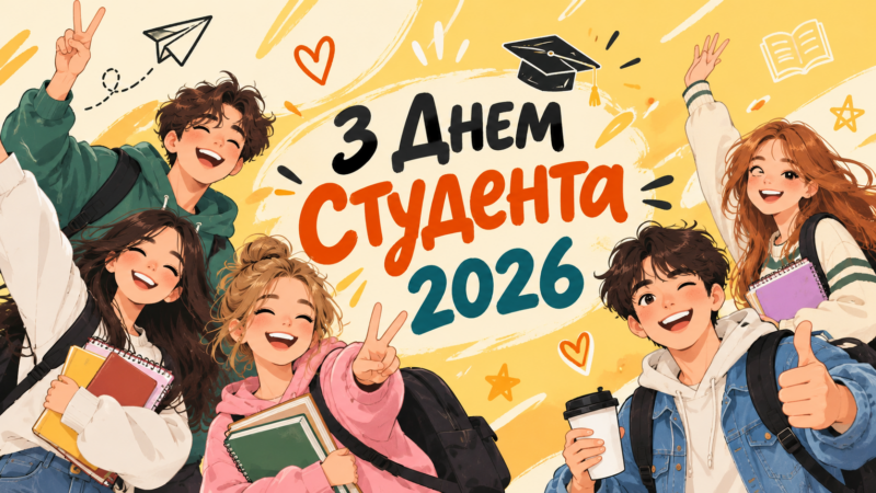 З Днем Студента 2026: 20 прикольних та красивих картинок та привітань