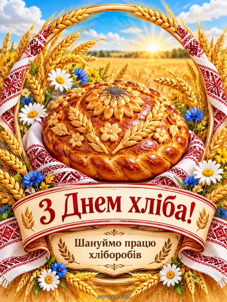 Зі святом золотого колосся та духмяного хліба