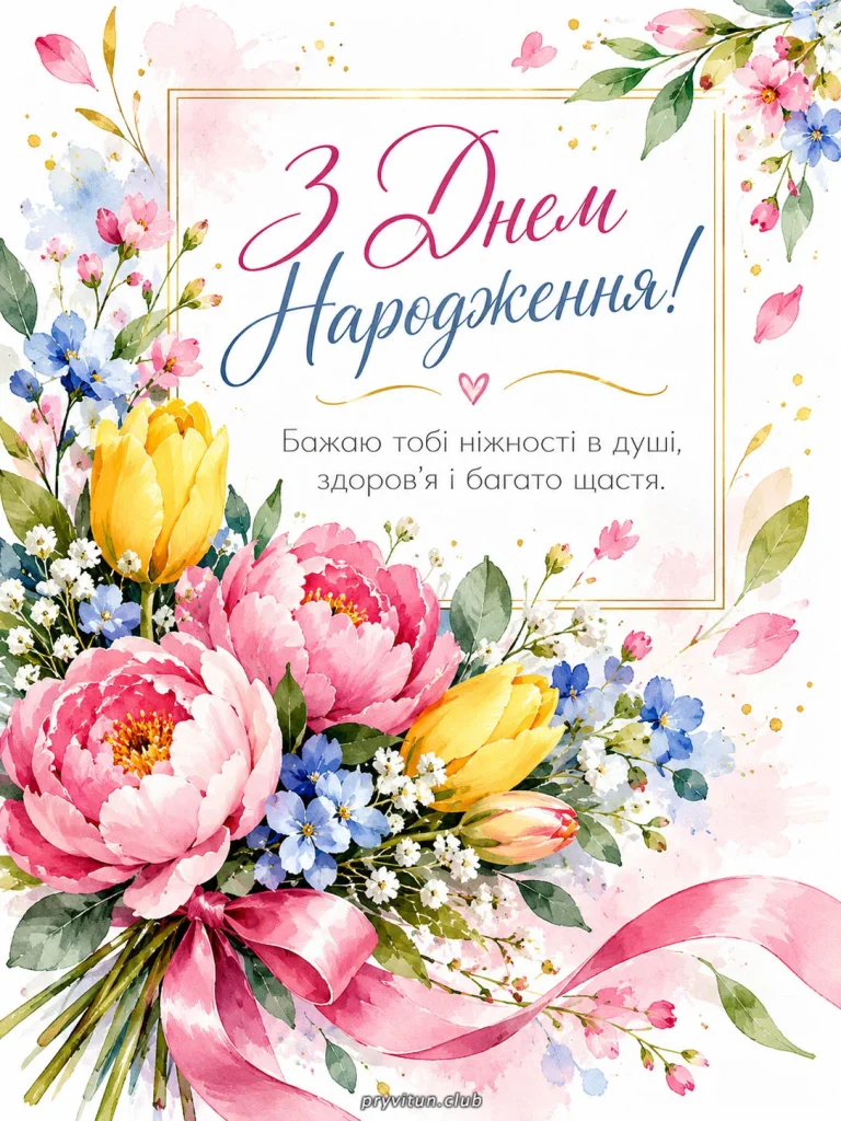Зворушлива листівка з Днем народження для бабусі